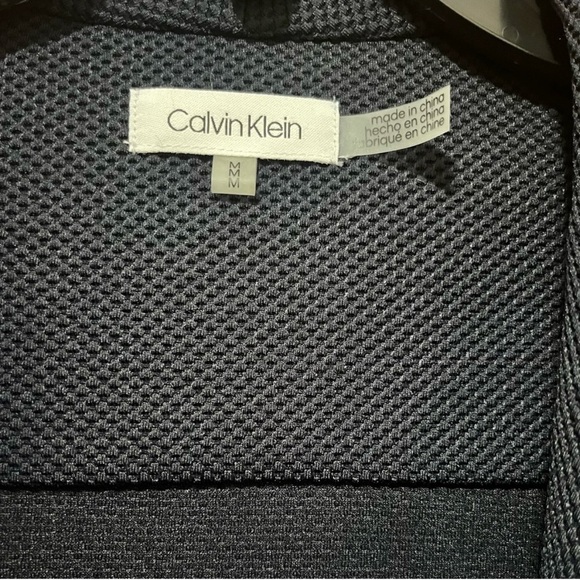 Calvin Klein Navy Blue Diamond Textured Open Front Jacket Size M - Picture 8 of 10